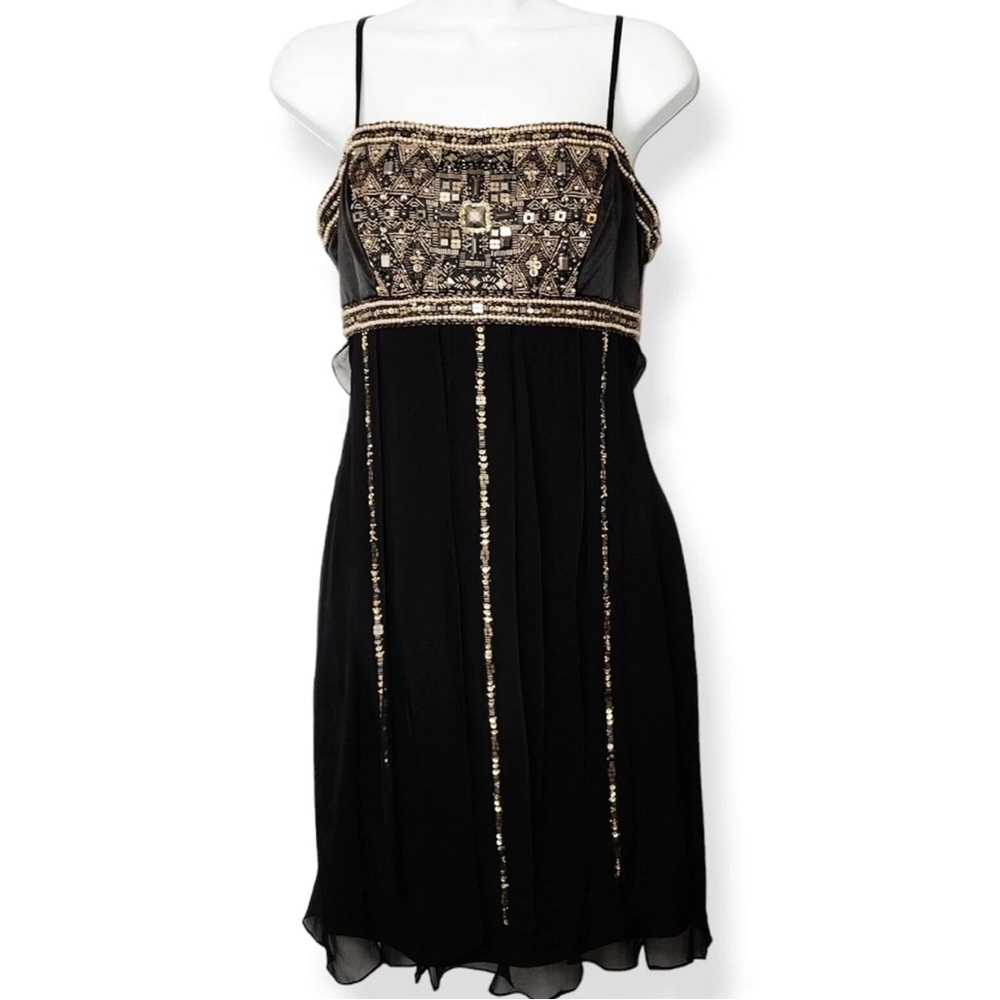 SUE WONG Nocturne Vintage Black Silk Flapper Dress